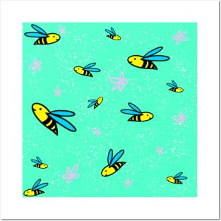 bumble bee pattern Posters and Art